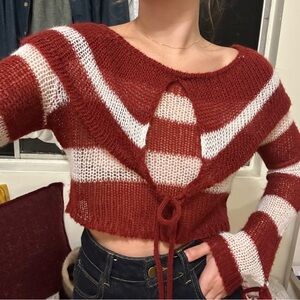 Red and White Striped Sweater